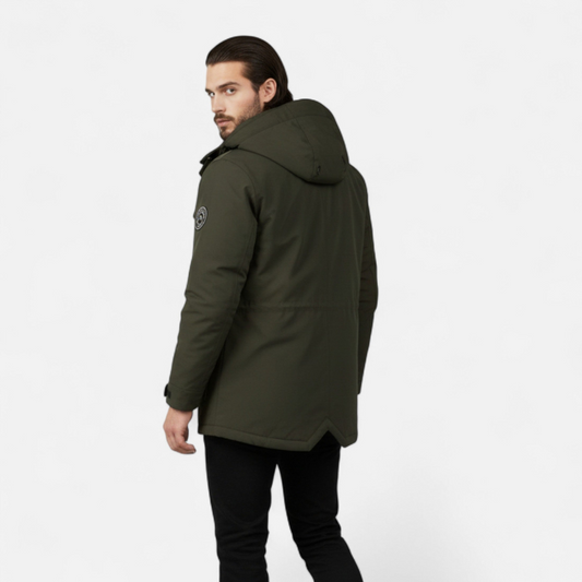Men’s Minimal Zip Hooded Jacket – Clean Form, Modern Utility