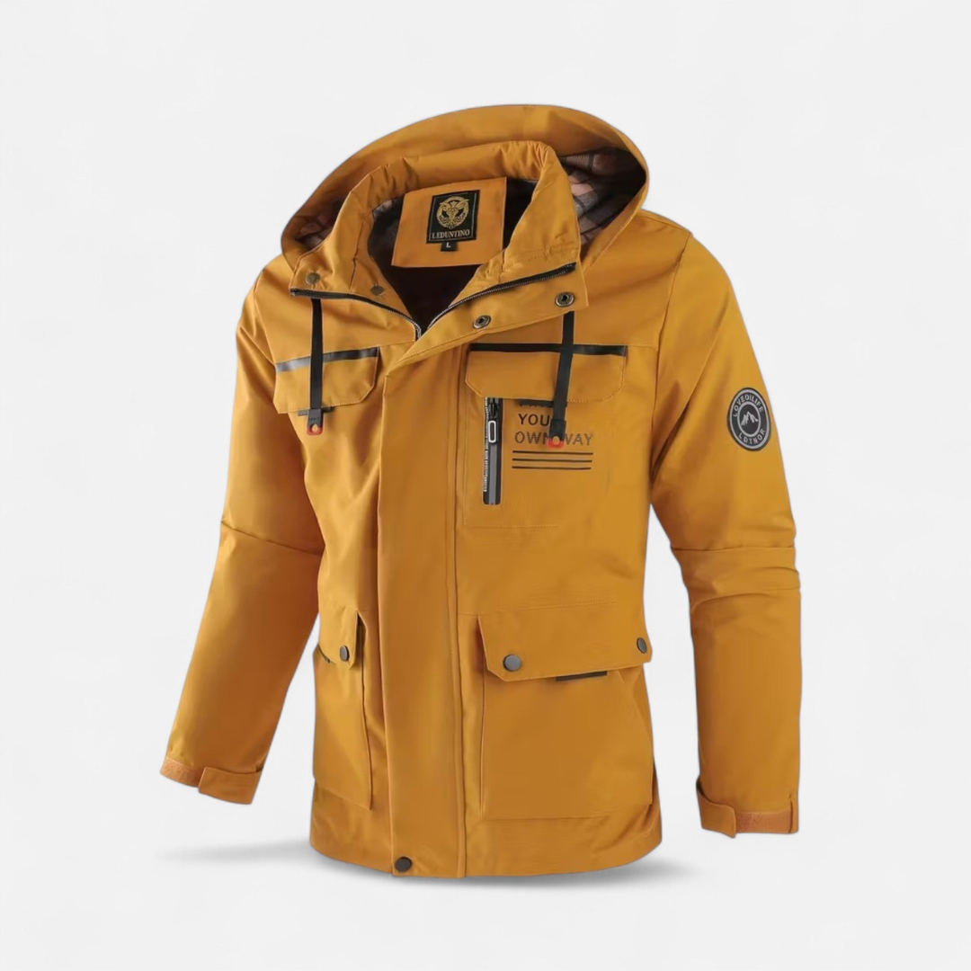 Men’s Minimal Zip Hooded Jacket – Clean Form, Modern Utility