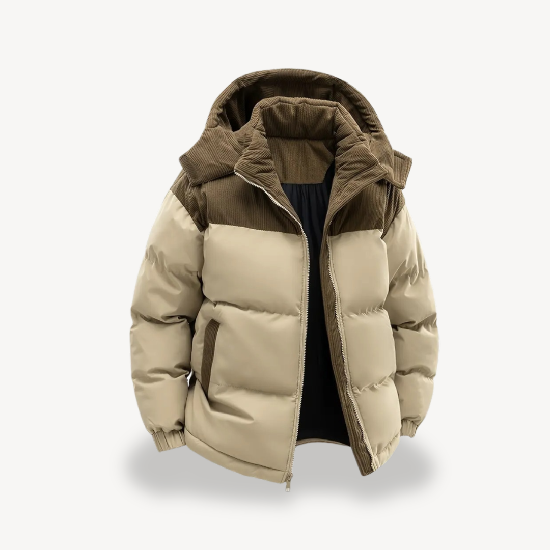 Men’s Modern Quilted Hooded Jacket – Clean Lines, Everyday Style