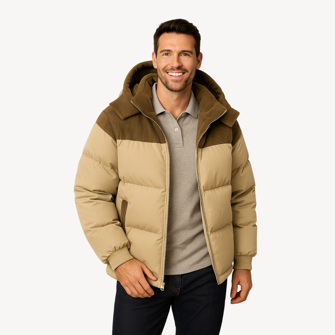 Men’s Modern Quilted Hooded Jacket – Clean Lines, Everyday Style
