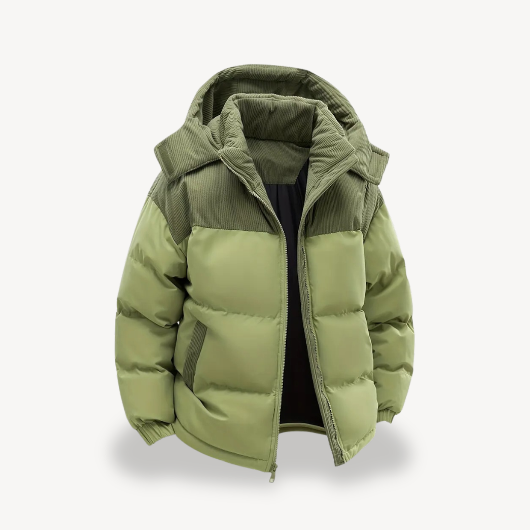 Men’s Modern Quilted Hooded Jacket – Clean Lines, Everyday Style