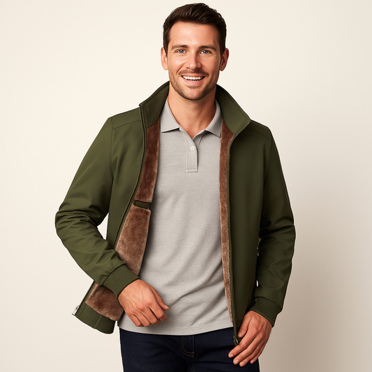 Men’s Tailored Zip Jacket with Lining – Sharp, Minimal Finish