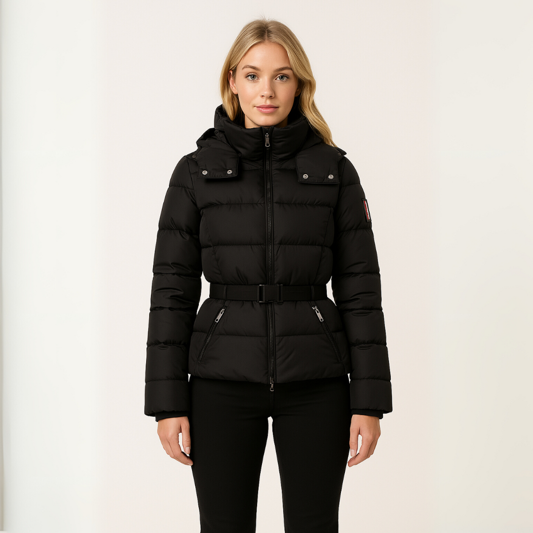 Women’s Belted Puffer Jacket – Defined Fit with a Refined Finish