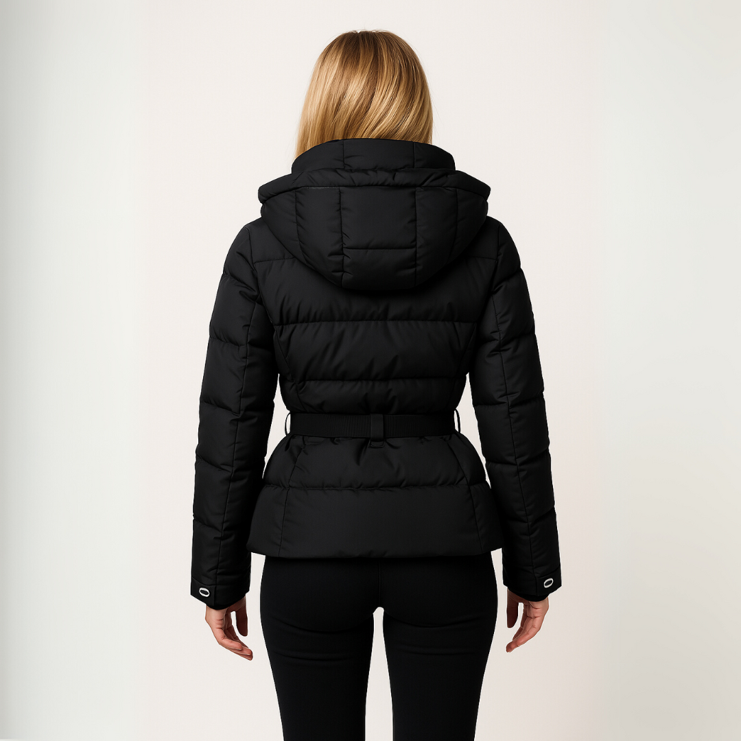 Women’s Belted Puffer Jacket – Defined Fit with a Refined Finish