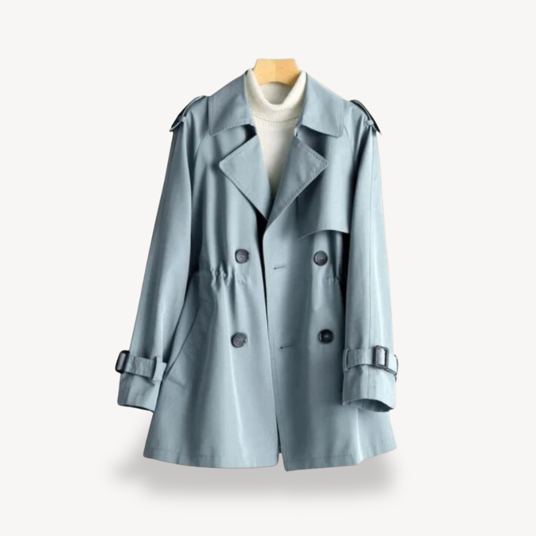 Women’s Tailored Double-Breasted Trench Coat – Elegant Longline Silhouette